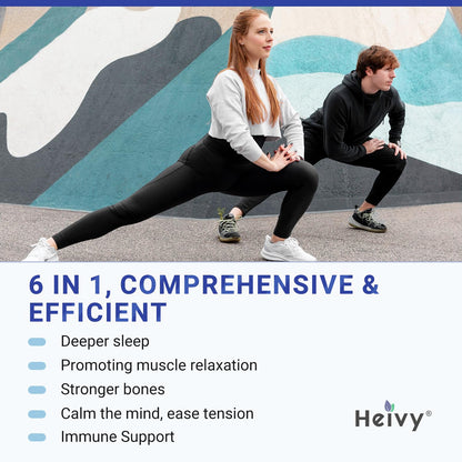 Heivy 4 in 1 Magnesium Complex with Zinc & Vitamin D3, 320mg Elemental Magnesium (Glycinate/Citrate/Gluconate/Malate), 120 Capsules (4 Months Supply), Vegan, Non-GMO, Gluten-Free, 3rd Party Tested - Maple Wellness Supplements