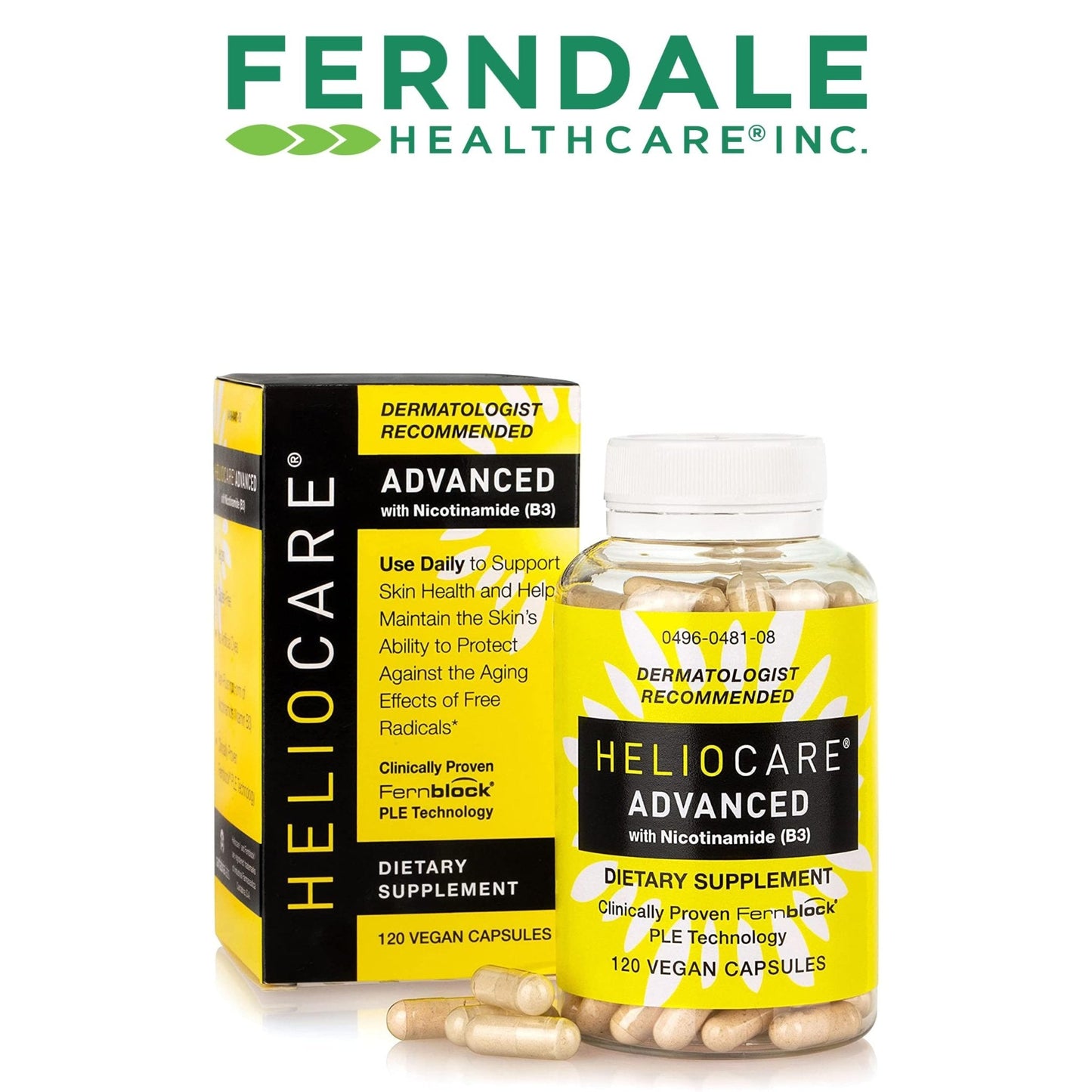 Heliocare Advanced Niacin B3 Supplement: Fernblock PLE Extract 240mg Per Serving - Supports Skin Cell Health W/Antioxidant - Maple Wellness Supplements