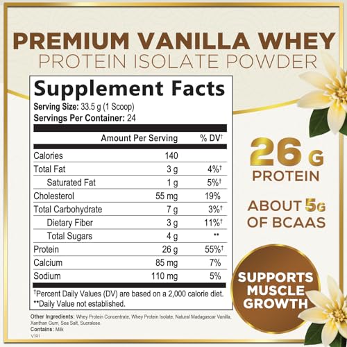 Hello Lovely! Whey Protein Powder, Vanilla Flavored Whey Isolate with 26g Protein - Maple Wellness Supplements