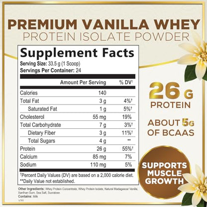 Hello Lovely! Whey Protein Powder, Vanilla Flavored Whey Isolate with 26g Protein - Maple Wellness Supplements