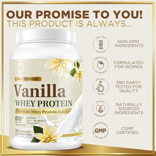 Hello Lovely! Whey Protein Powder, Vanilla Flavored Whey Isolate with 26g Protein - Maple Wellness Supplements