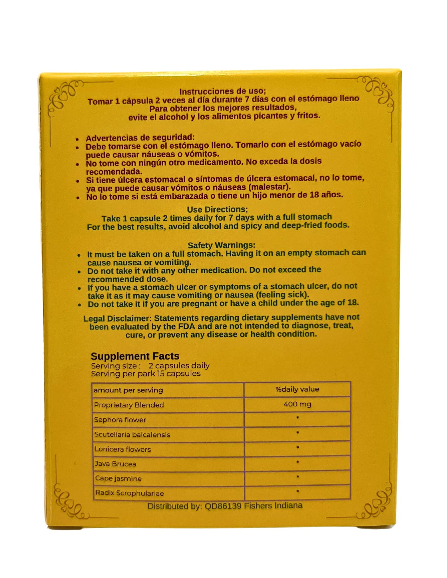Hemorr7: 7Days 15 Capsules Herbal Hemorrhoid Detox Formula,Fórmula Herbal para desintoxicar las hemorroides Durante 7 días - Maple Wellness Supplements