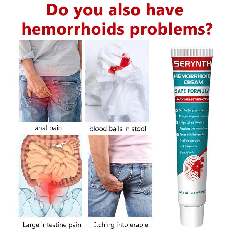 Hemorrhoid Cream for Men and Women, with Lidocaine and Phenylephrine HCl, Provides Fast Relief from hemorrhoid discomfort. Naturally formulated for Hemorrhoids and fissures (0.7 oz) - Maple Wellness Supplements