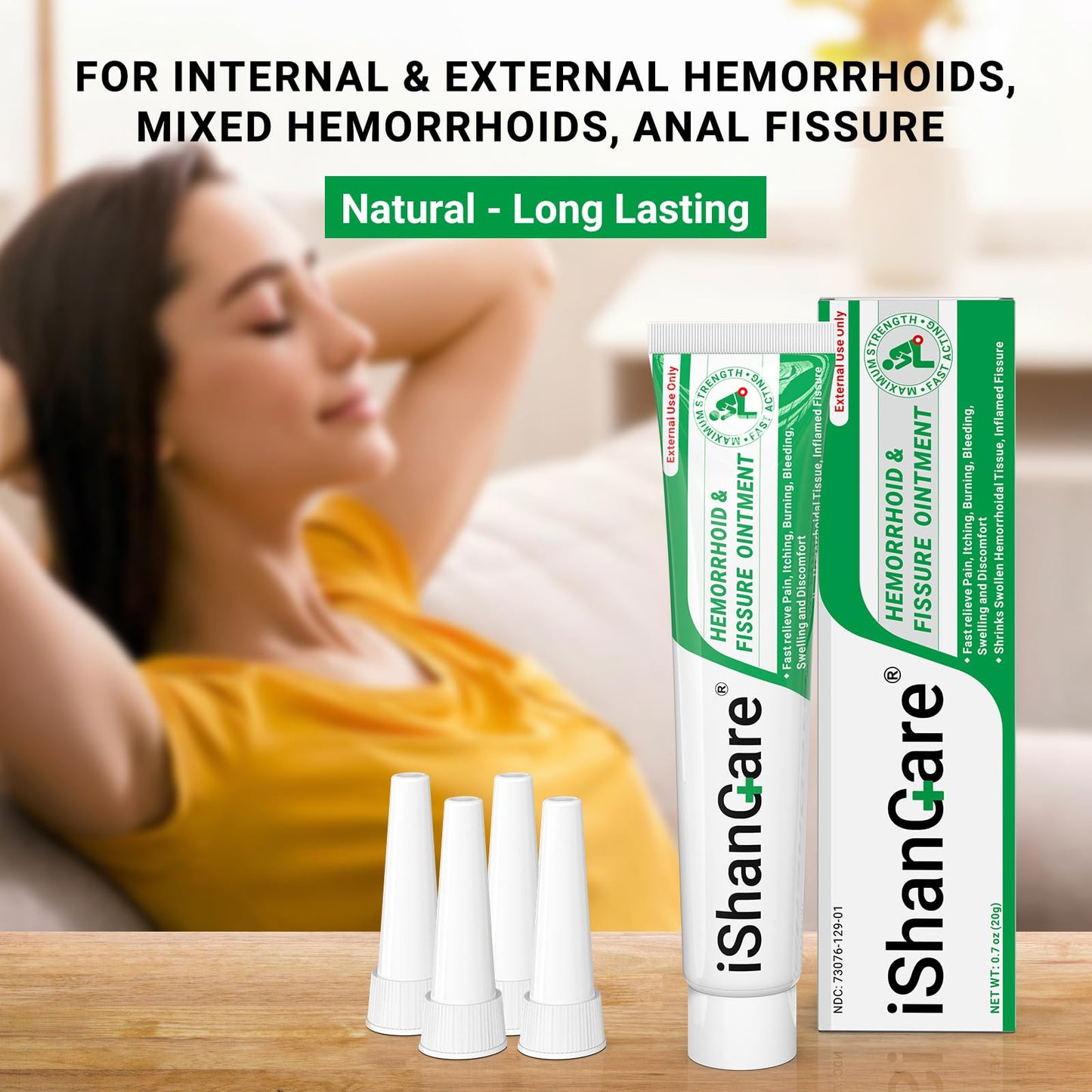 Hemorrhoid Cream, Hemorrhoid & Fissure Treatment Ointment Extra Strength, Relief Anal Pain, Itching, Bleeding, Swelling, Discomfort, Natural Herbs Fast Acting Ingredients, Contains Vitamin E - Maple Wellness Supplements
