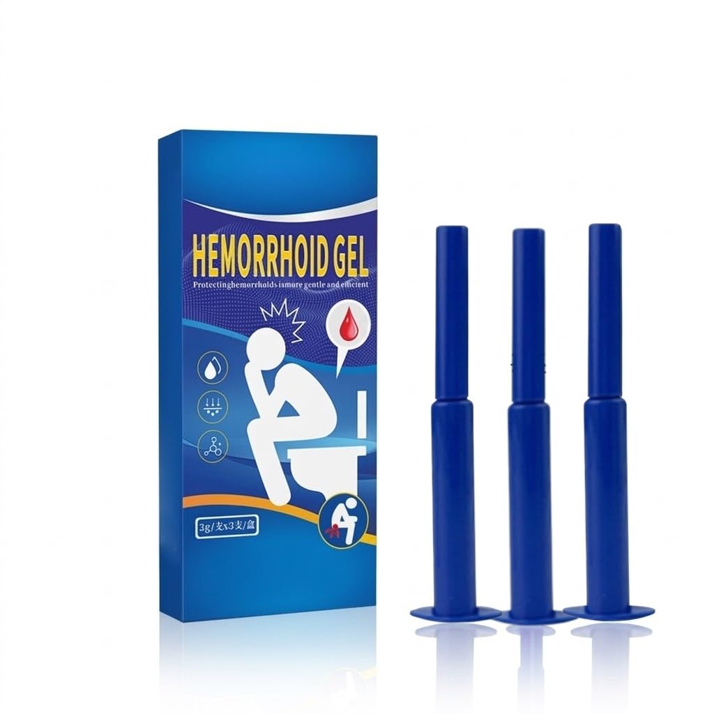 Hemorrhoid Relief Gel with 3 Disposable Applicators - Fast Soothing Cream for Itching & Swelling - Internal & External Treatment (Pack of 3) - Maple Wellness Supplements