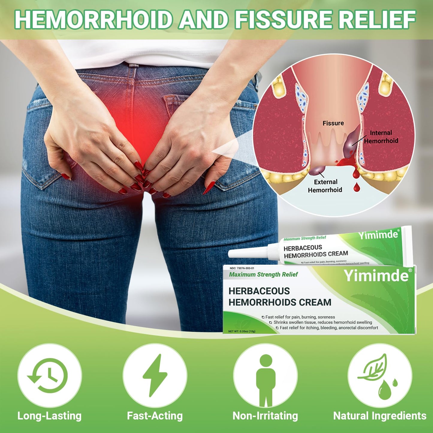 Hemorrhoid Treatment Ointment - Tubesmaximum Strength - Fast Relief from Pain, Itching, Burning, Swelling & Fissures | Natural Aloe & Vitamin E | Travel-Friendly10g x 5 Pieces Tubes - (1.76 Oz) - Maple Wellness Supplements