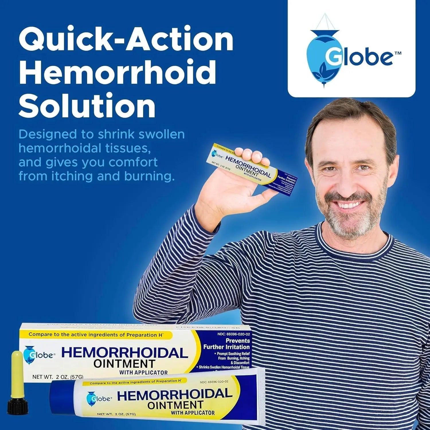 Hemorrhoidal Pain Relief Ointment 2 oz (56g) Per Tube Hemorrhoid Treatment for Fast Acting Itch, Swelling, and Maximum Strength Pain Relief (3 Pack) - Maple Wellness Supplements
