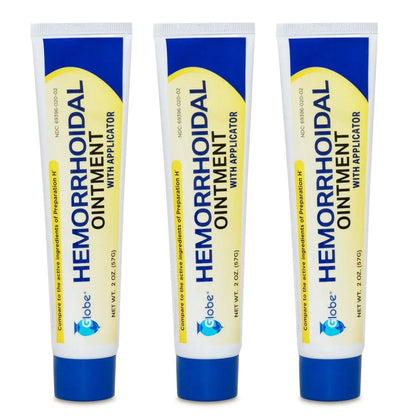 Hemorrhoidal Pain Relief Ointment 2 oz (56g) Per Tube Hemorrhoid Treatment for Fast Acting Itch, Swelling, and Maximum Strength Pain Relief (3 Pack) - Maple Wellness Supplements