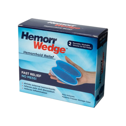 Hemorrwedge Hemorrhoid Ice Pack for Relief & Cooling Support – Twin Gel Pack with Hygienic Case – Reusable Cold Therapy for Hemorrhoids, Swelling, Postpartum & Discomfort – Water-Based Gel - Maple Wellness Supplements