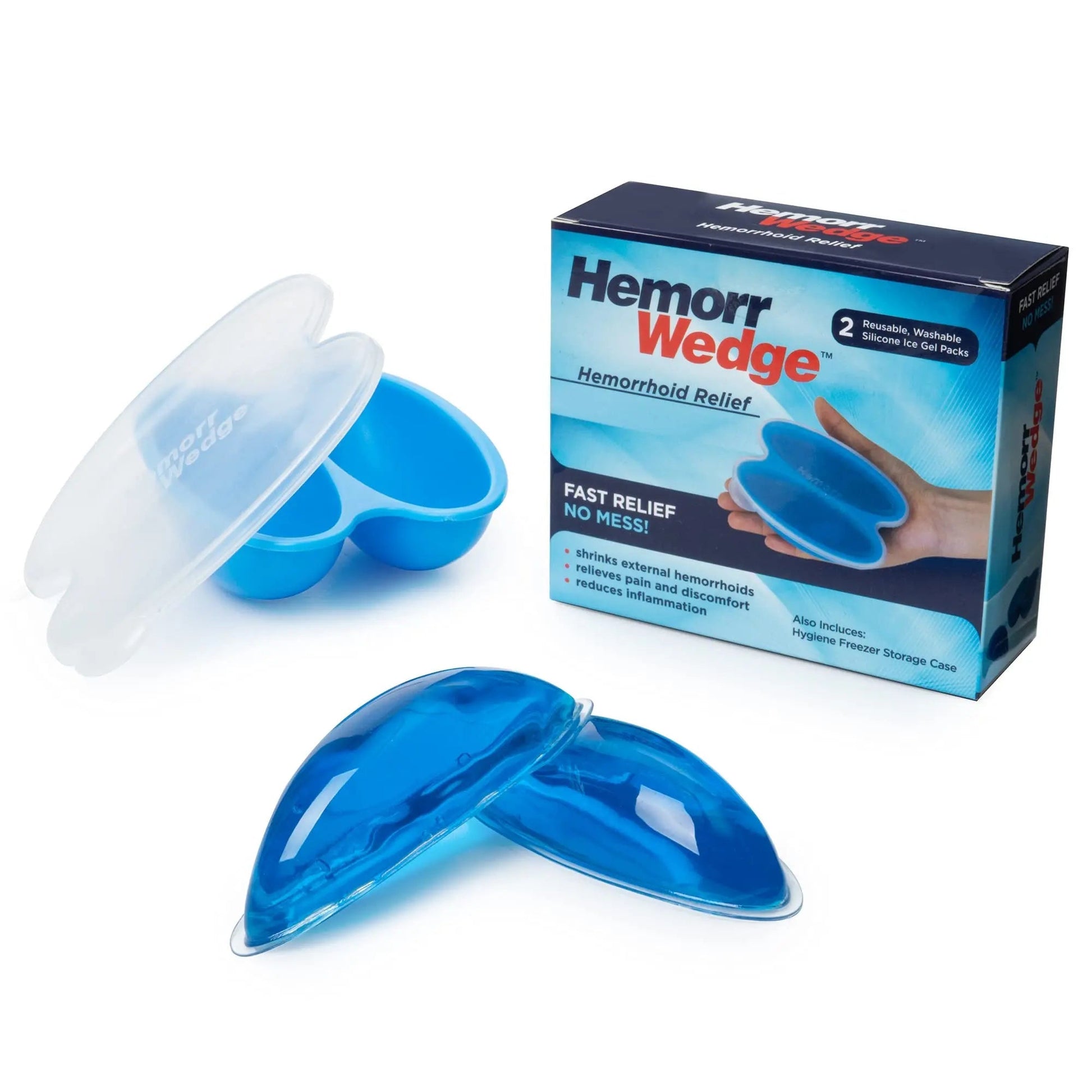 Hemorrwedge Hemorrhoid Ice Pack for Relief & Cooling Support – Twin Gel Pack with Hygienic Case – Reusable Cold Therapy for Hemorrhoids, Swelling, Postpartum & Discomfort – Water-Based Gel - Maple Wellness Supplements