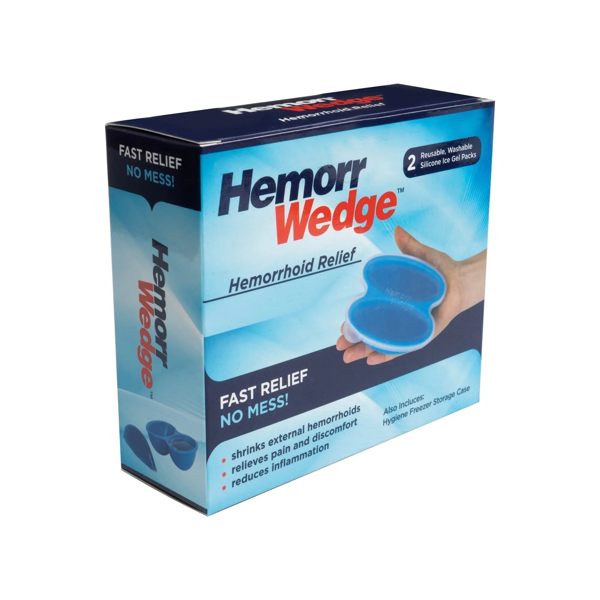 Hemorrwedge Hemorrhoid Ice Pack for Relief & Cooling Support – Twin Gel Pack with Hygienic Case – Reusable Cold Therapy for Hemorrhoids, Swelling, Postpartum & Discomfort – Water-Based Gel - Maple Wellness Supplements