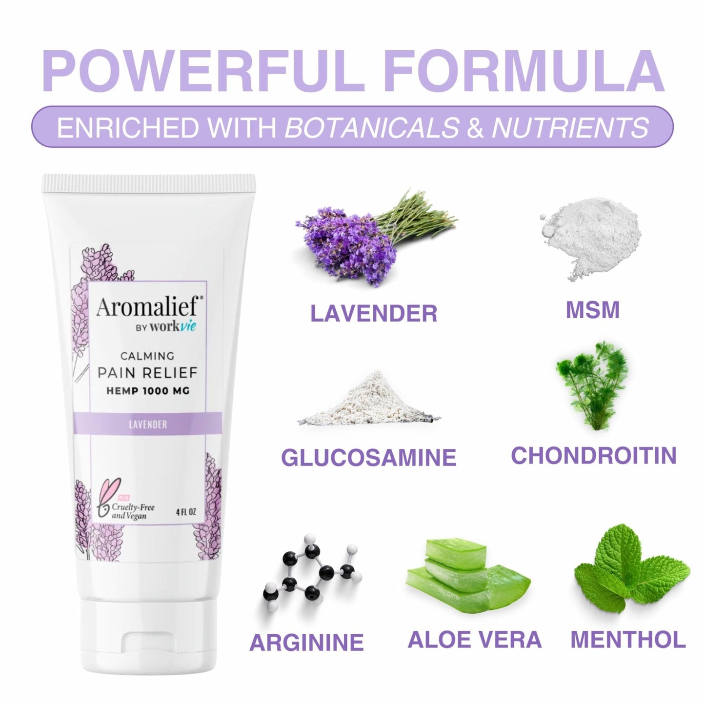 Hemp Cream with Lavender Aromatherapy - 1000MG Made in USA - Muscle & Joint Relief - Menthol, Glucosamine, Chondroitin MSM - Vegan - Maple Wellness Supplements