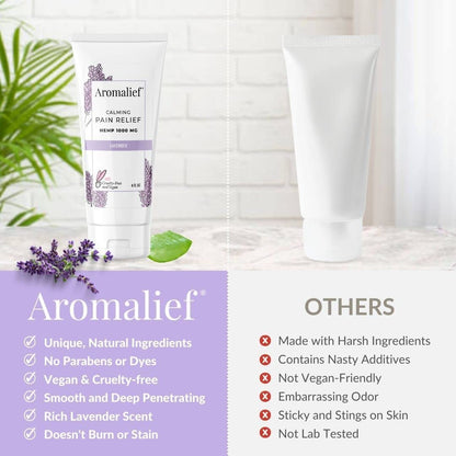 Hemp Cream with Lavender Aromatherapy - 1000MG Made in USA - Muscle & Joint Relief - Menthol, Glucosamine, Chondroitin MSM - Vegan - Maple Wellness Supplements