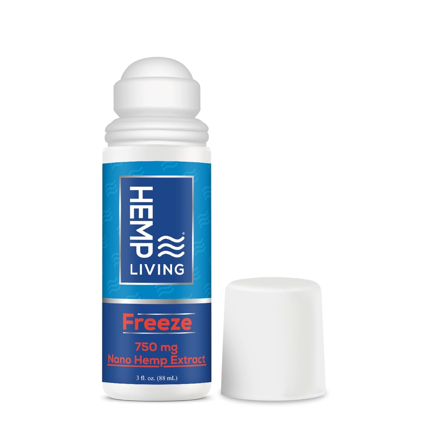 HEMP LIVING Freeze Nano Hemp Extract Roll On, Cold Therapy, Roll On for Muscles and Joint Strain, 3 oz Roll on Bottle (750 mg) - Maple Wellness Supplements