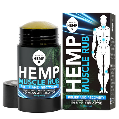 Hemp Roll On Post Workout Muscle Relief Stick for Muscles and Joints Natural Blend with Arnica, Menthol, Ginger Non Greasy Balm Cooling Soothing Support Formula Made by Hemp 1.8oz - Maple Wellness Supplements