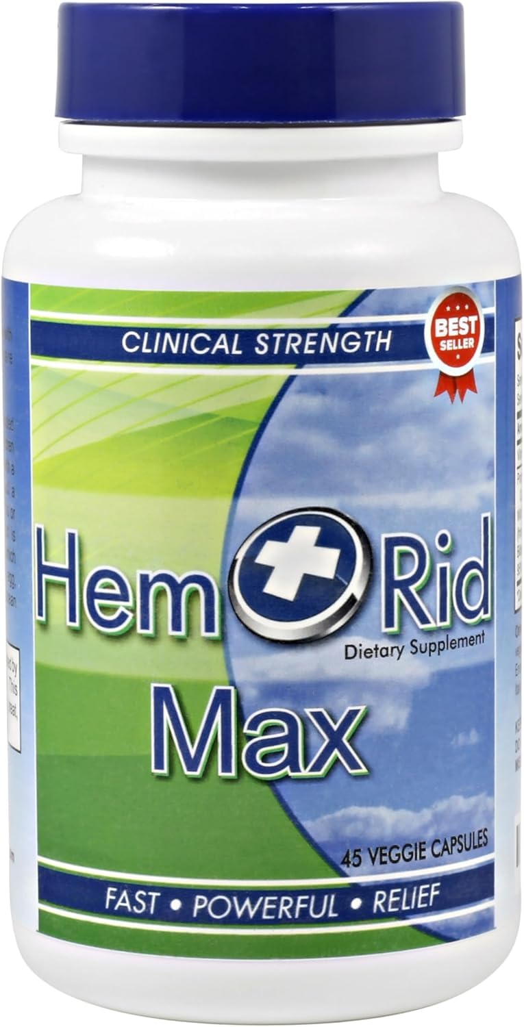 HemRid Max and Maximum Strength Lidocaine Cream - Hemorrhoid Relief Bundle for Fast Internal & External Support - Hemorrhoid Pills & Hemorrhoidal Lidocaine Cream for Rapid Comfort & Soothing Care - Maple Wellness Supplements