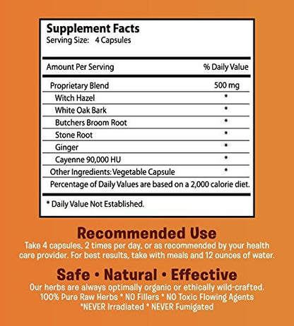 Hemroid Harry's Herbal Remedy, 30 Day (240 Count) - Natural Treatment, Pills - Maple Wellness Supplements