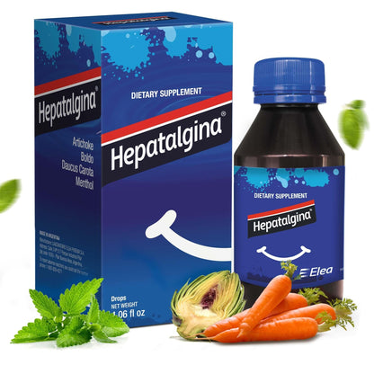 Hepatalgina Liver Support Digestive Protector - Liquid Herbal Supplement with Artichoke Extract for Liver Cleanse Detox & Repair - Liver Detox Cleanse Drops with Mint, Boldo & Carrot - 120 ml - Maple Wellness Supplements