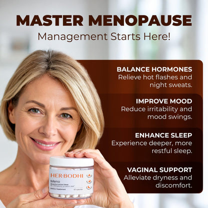 Her Bodhi Meno- Menopause Hormonal Balance for Women, Estrogen Soy Isoflavones Menopause Supplement for Women | with Ashwagandha & Black Cohosh | Hot Flashes Menopause Relief (60 Capsules) - Maple Wellness Supplements
