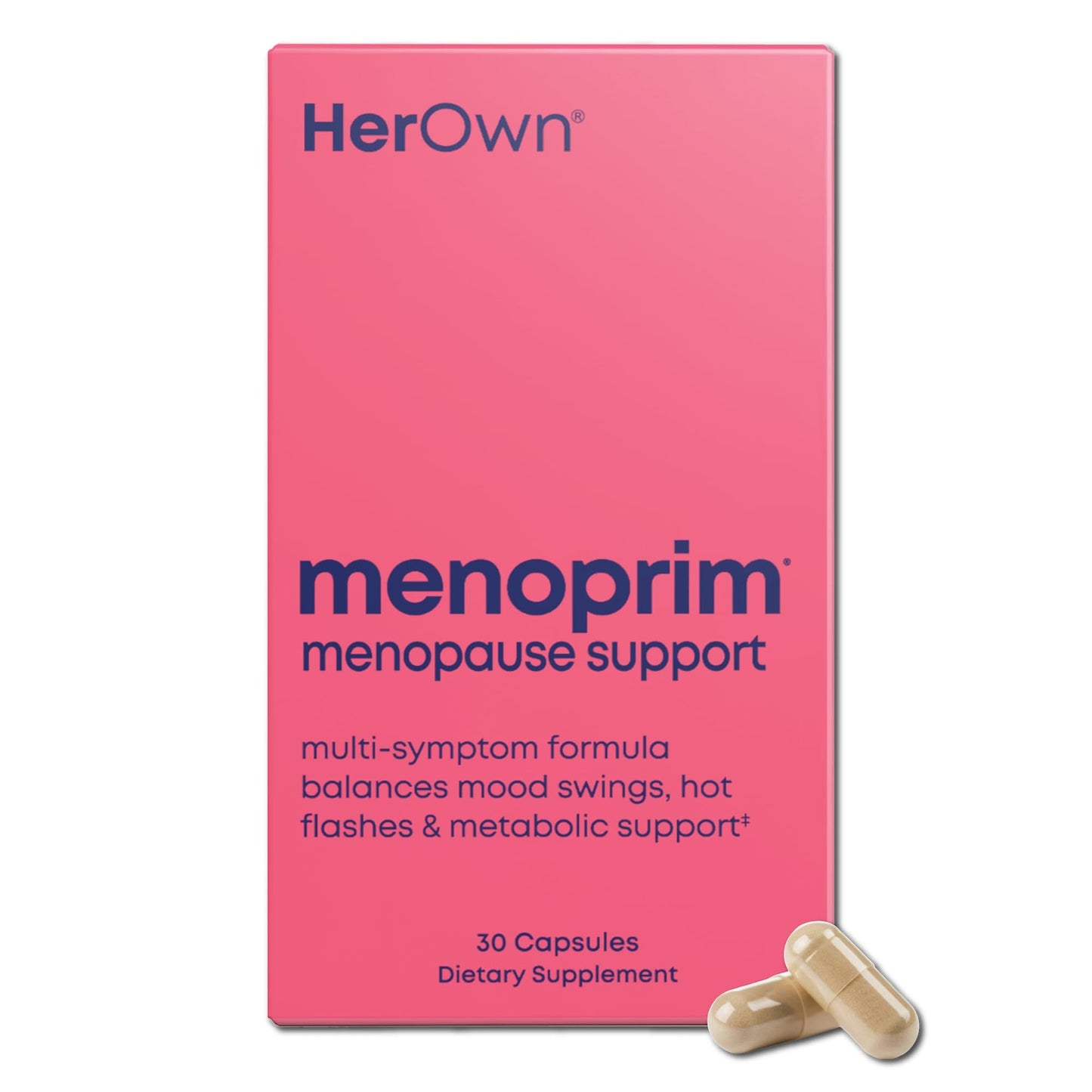 Her Own Menoprim, Menopause Support, Female Hormonal Balance Capsules for Night Sweats, Hot Flashes & Mood Swing Support, Bergamot Orange & Black Cohosh Root, 60 Capsules - Maple Wellness Supplements