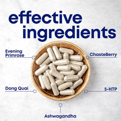 her own PMS, Supports PMS Symptoms, Promotes Positive Mood, Natural Hormone Balance, Helps Relieve Cramping, Hot Flashes Menopause Relief, Gluten and Soy Free, Vegan, 30 Capsules, 30 Servings - Maple Wellness Supplements
