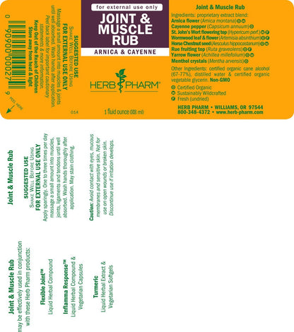 Herb Pharm Joint and Muscle Warming Rub with Cayenne Extract - 1 Ounce - Maple Wellness Supplements