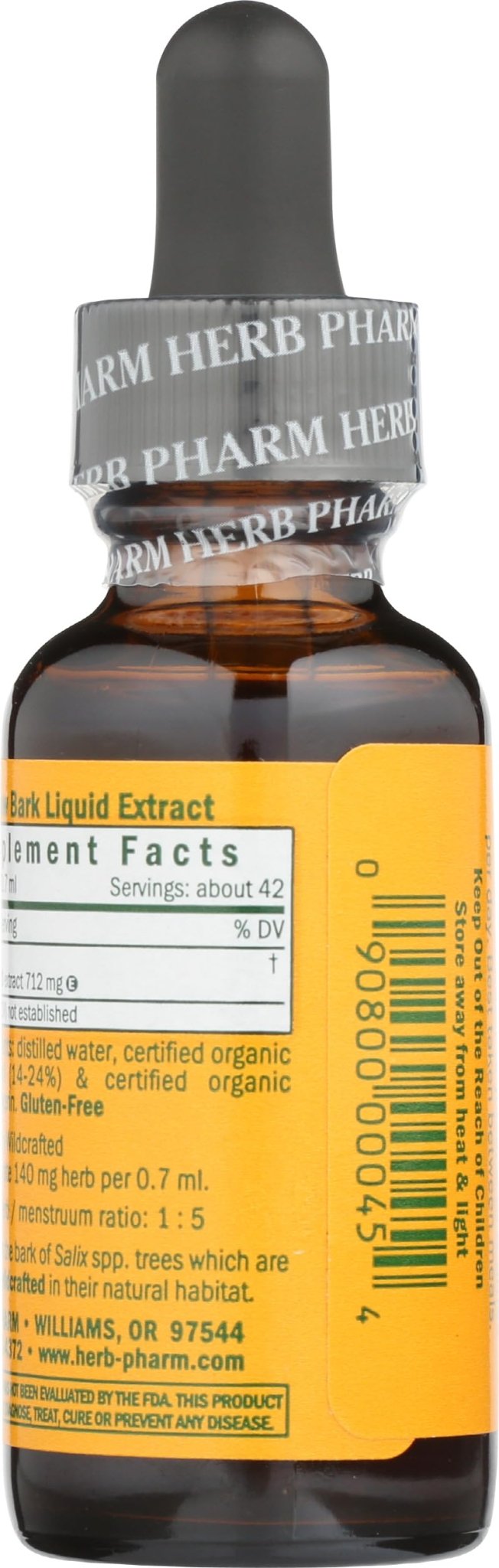 Herb Pharm Willow Bark Liquid Extract for Minor Pain - 1 Ounce (DWILL01) - Maple Wellness Supplements