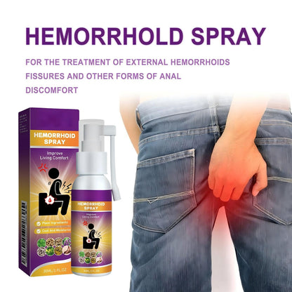 Herbal hemorrhoid Spray relieves Anal Swelling, Pain, itching, discomfort, Repair Meat Ball Broken hemorrhoid Nursing Spray,30ML/1 FL.OZ - Maple Wellness Supplements