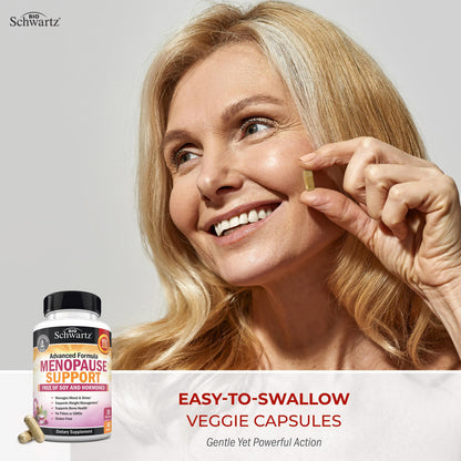 Herbal Menopause Support for Women - Supports Healthy Mood and Balance with Milk Thistle Chasteberry Black Cohosh Red Clover Turmeric Ginger - Menopause Supplements for Women - 60 Veggie Capsules - Maple Wellness Supplements