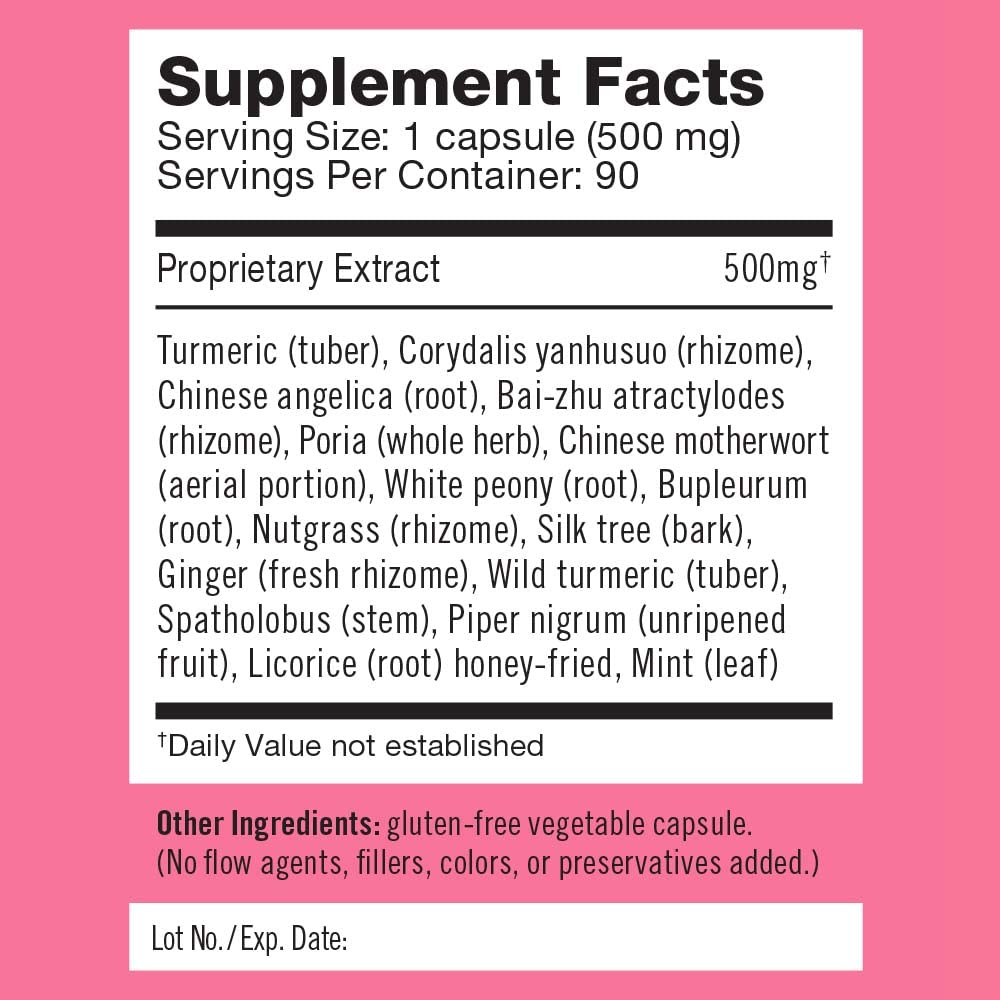 Herbalogic - Peacekeeper CX Herb Capsules - Reduces PMS Related Mood Swings - Reduces Cramps & Pain Associated with Monthly Periods - Contains Turmeric & Corydalis - 30 Cap Count - Maple Wellness Supplements