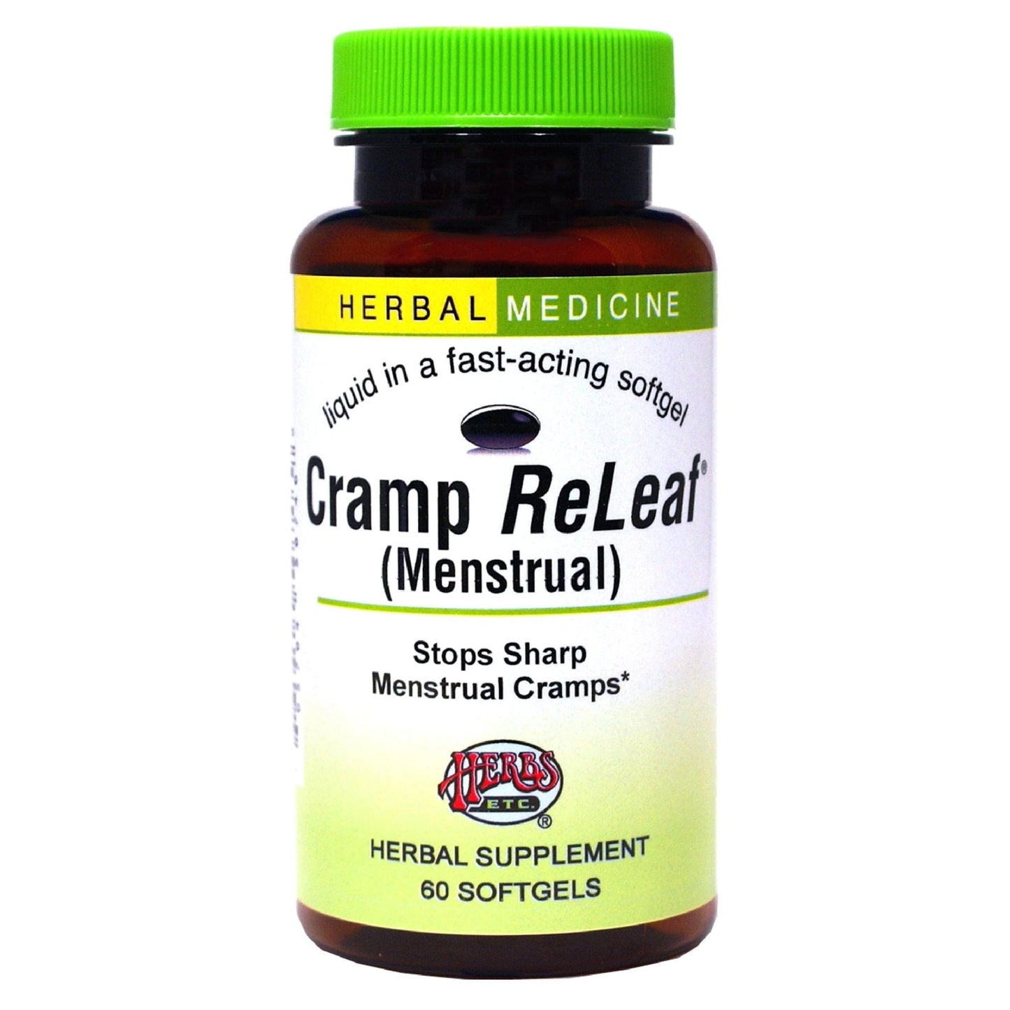 Herbs Etc. Cramp ReLeaf (Menstrual) - Abdominal Muscle Support - Herbal Supplement to Aid Menstrual Health - Period Cramp Support with Black Haw, Cramp Bark and Bethroot - 60 Softgels (60 Servings) - Maple Wellness Supplements