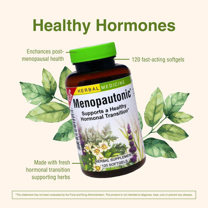 Herbs Etc. Menopautonic Softgels - Essential Supplement for Women - Hormonal Transition Support Supplement - Offers Menopausal Support with Dong Quai & Motherwort - 120 Softgels (120 Servings) - Maple Wellness Supplements