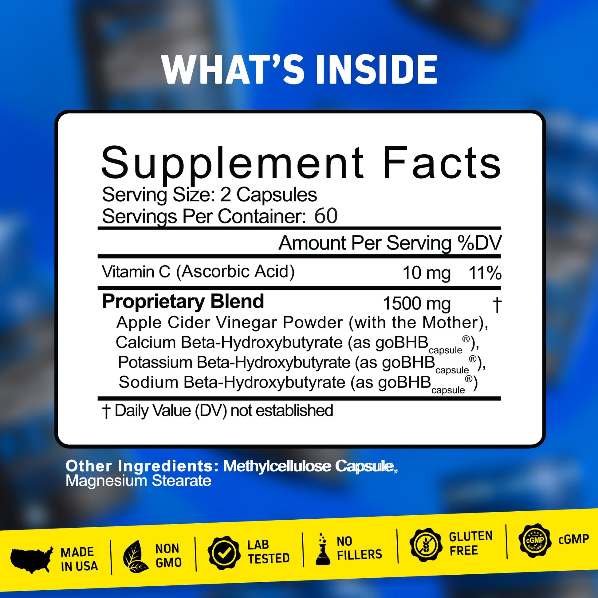 Herbtonics Apple Cider Vinegar + Keto BHB Capsules | Support for Appetite, Cravings & Weight Management | Metabolism Support with Satiety Support - Maple Wellness Supplements