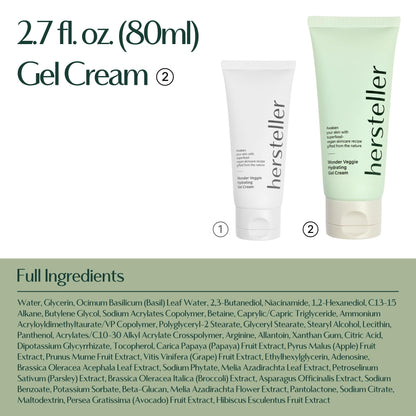Hersteller Wonder Veggie Hydrating Gel Cream, Vegan K-Beauty Face Moisturizer with 72% Kale Extract, Lightweight Non-Sticky 24H Hydration for Sensitive Skin, Value Size, 2.7 fl oz / 80ml - Maple Wellness Supplements