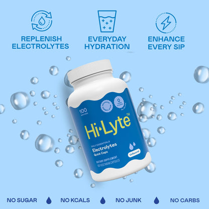 Hi-Lyte Unflavored Electrolyte Capsules - Hydration Support Supplement Tablets - Sodium, Potassium, Magnesium - 100 Servings - Maple Wellness Supplements