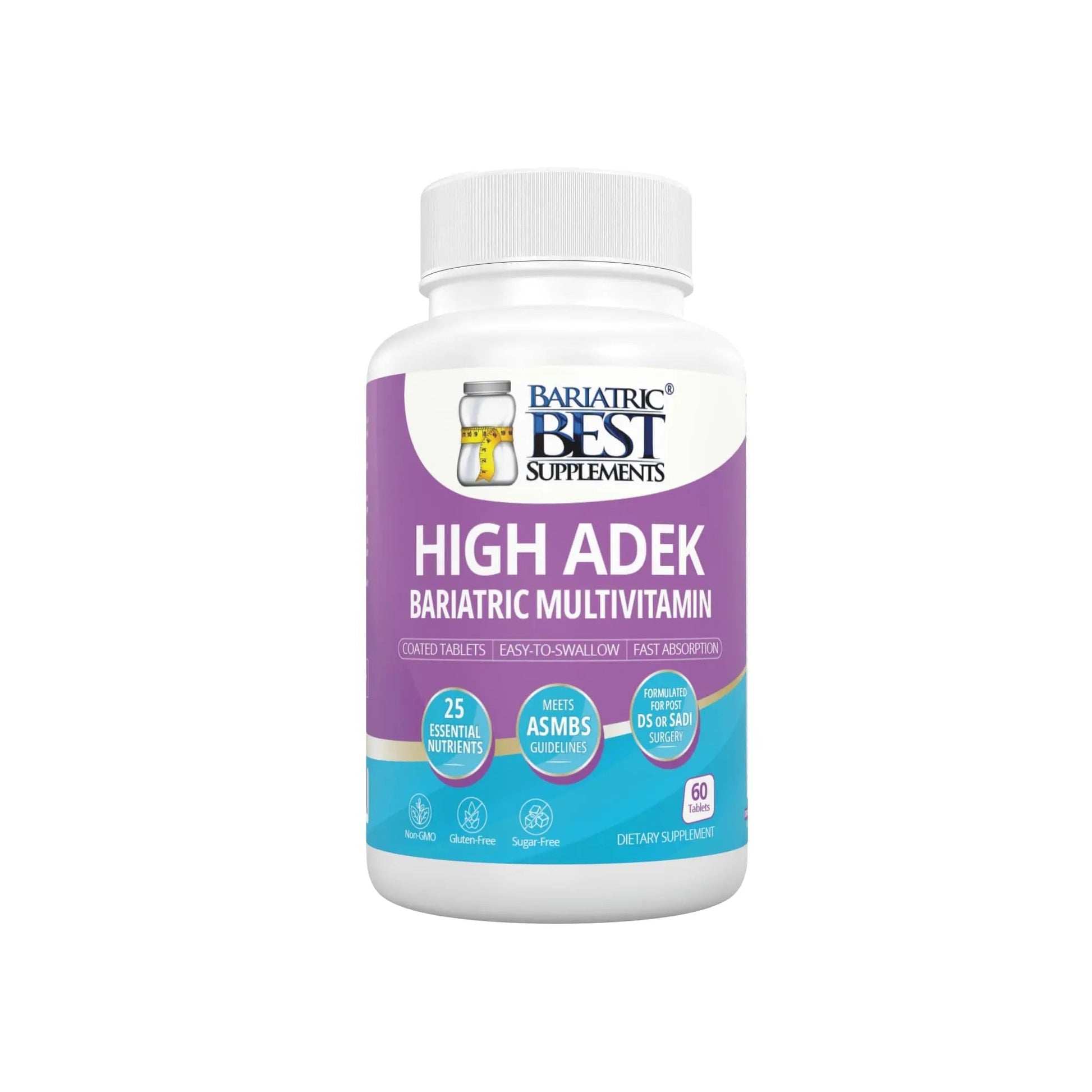 High A D E K Bariatric Multivitamin for Post DS/SADI Surgery, 25 Essential Nutrients for Post-Weight Loss Surgery, 60 Tablets - Maple Wellness Supplements