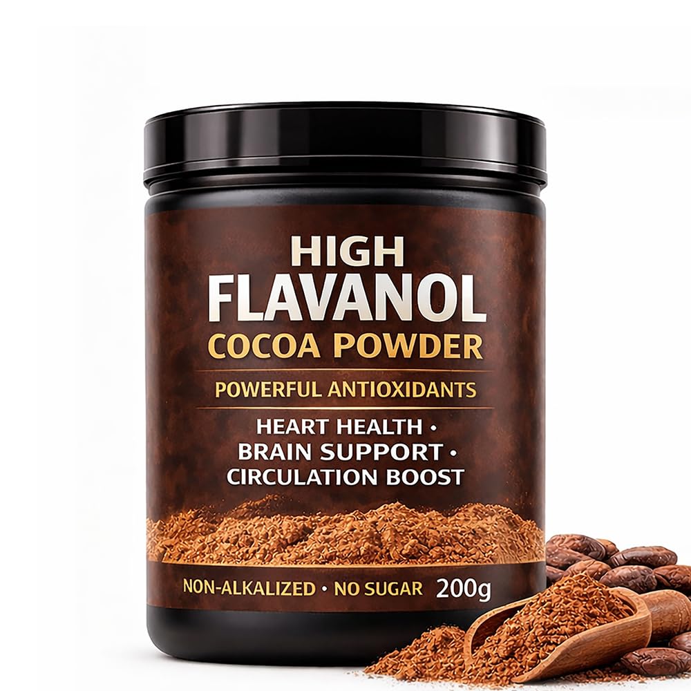 High Flavanol Cocoa Powder, Flavanol Rich Cocoa Powder– 1200mg Cocoa Flavanols – 10X More Flavanols – Supports Heart Health, Nitric Oxide & Energy - Maple Wellness Supplements