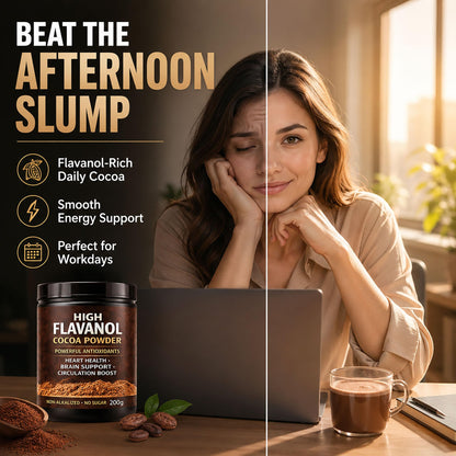 High Flavanol Cocoa Powder, Flavanol Rich Cocoa Powder– 1200mg Cocoa Flavanols – 10X More Flavanols – Supports Heart Health, Nitric Oxide & Energy - Maple Wellness Supplements