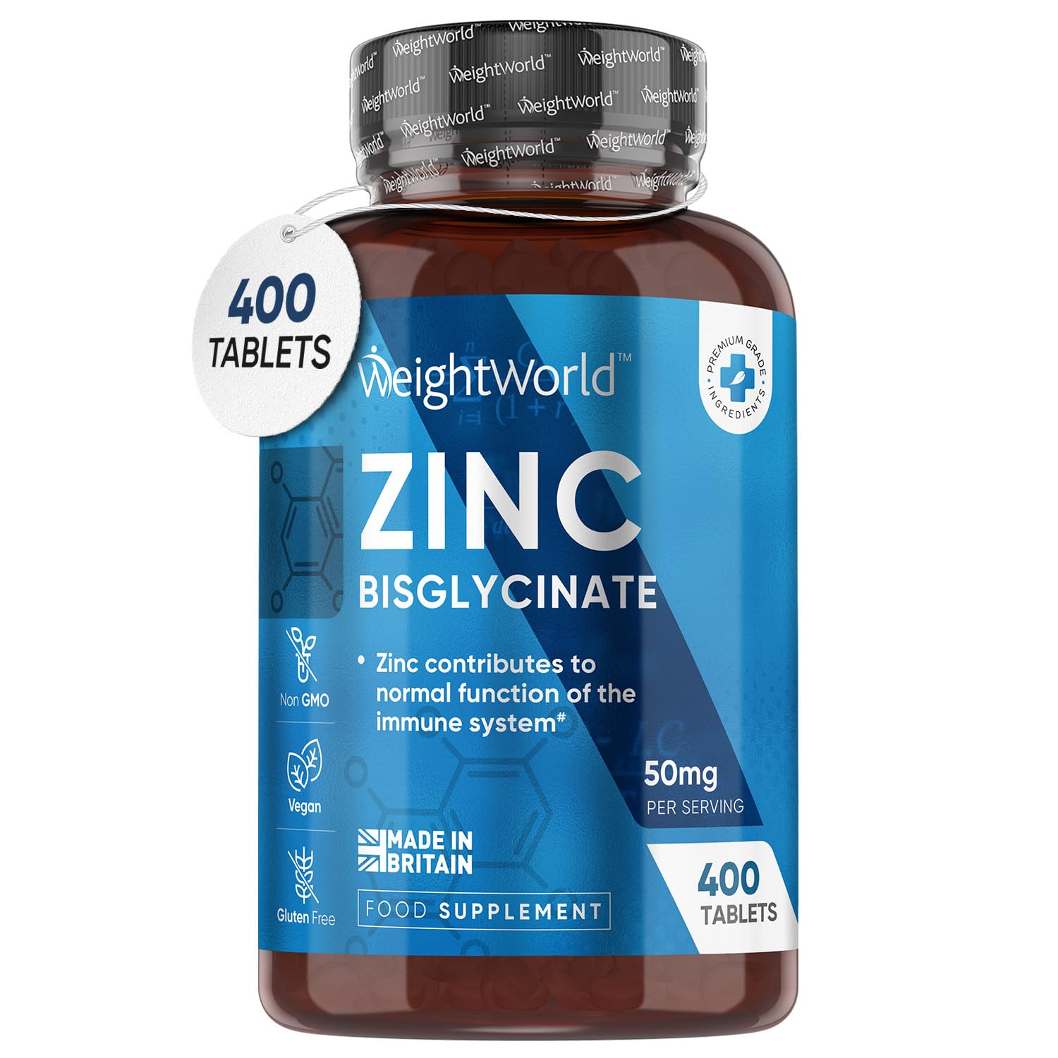 High Strength Zinc Tablets 50mg – 400 Vegan Zinc Bisglycinate Tablets 6+ Months - Maple Wellness Supplements
