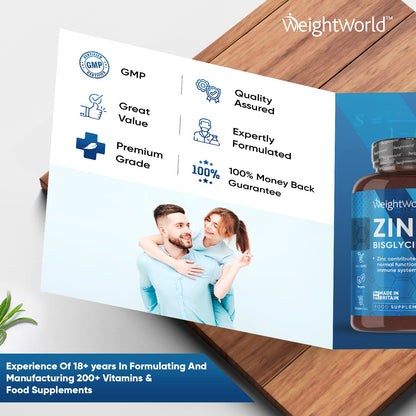 High Strength Zinc Tablets 50mg – 400 Vegan Zinc Bisglycinate Tablets 6+ Months - Maple Wellness Supplements