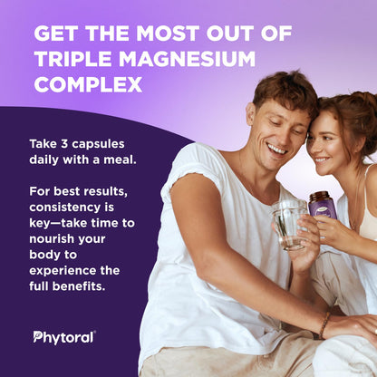 Highly Potent Magnesium Complex Capsules - Triple Magnesium Blend with Taurate Glycinate and Malate - 400mg Supplement Supports Relaxation & Overall Wellness Non-GMO Vegan - 90 Count - Maple Wellness Supplements