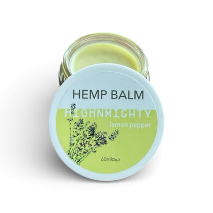 Highnmighty Maximum Strength Lemon Pepper Hemp Balm Salve | Daytime Relief, Relaxing, Natural, Fast-Acting Topical Cream for Muscle Joint Back Knee Shoulder Neck Elbow Hand Foot Relief, 60ml (2oz) - Maple Wellness Supplements