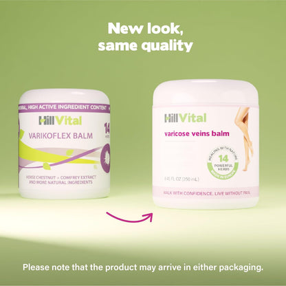 Hill Vital Natural Solutions HillVital Herbal Leg Care Balm with Horse Chestnut – Lightweight Botanical Cream for Daily Skin Care & Massage, Non-Greasy Formula for Legs & Body, 250 ml - Maple Wellness Supplements