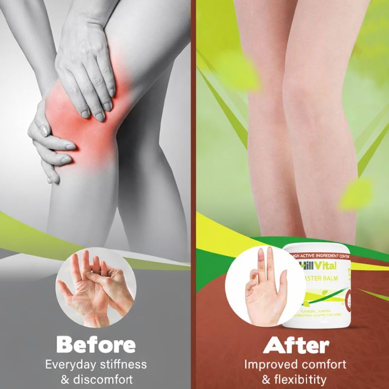 HillVital Herbal Joint Care Balm – Soothing Arnica & Turmeric Blend for Muscles & Joints – Lightweight Herbal Cooling Gel with Mint & Rosemary – Fast-Absorbing Natural Topical Cream - Maple Wellness Supplements