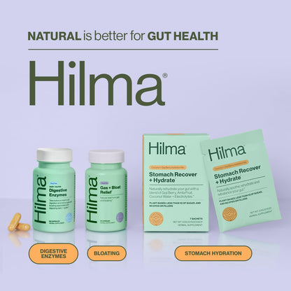 Hilma Digestive Enzymes for Women, Bloating Relief with Turmeric, Dandelion Root and Gluten Digestive Enzymes, Natural Gluten - Maple Wellness Supplements