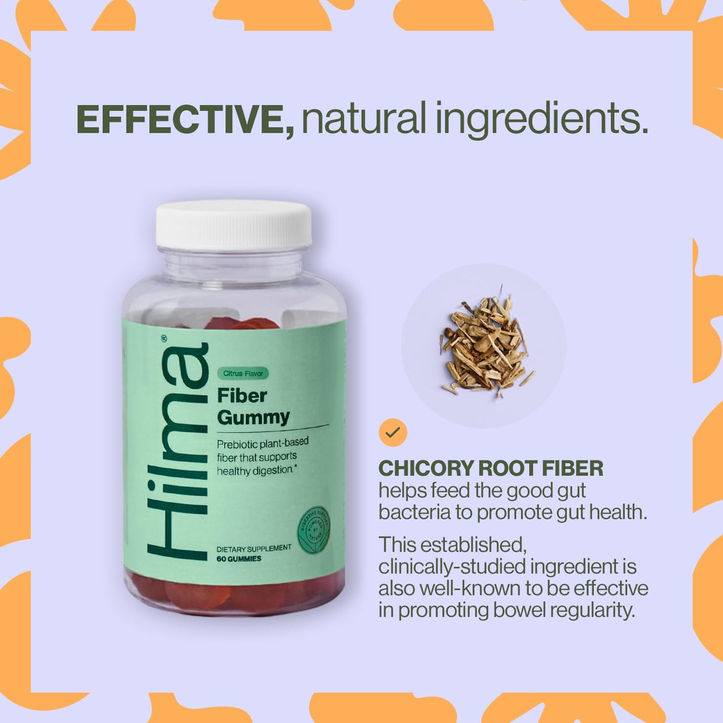 Hilma Prebiotic Fiber Gummies, Daily Fiber Supplement, Gummies for Adults, Supports Gut Health for Women and Promotes Regularity, - Maple Wellness Supplements