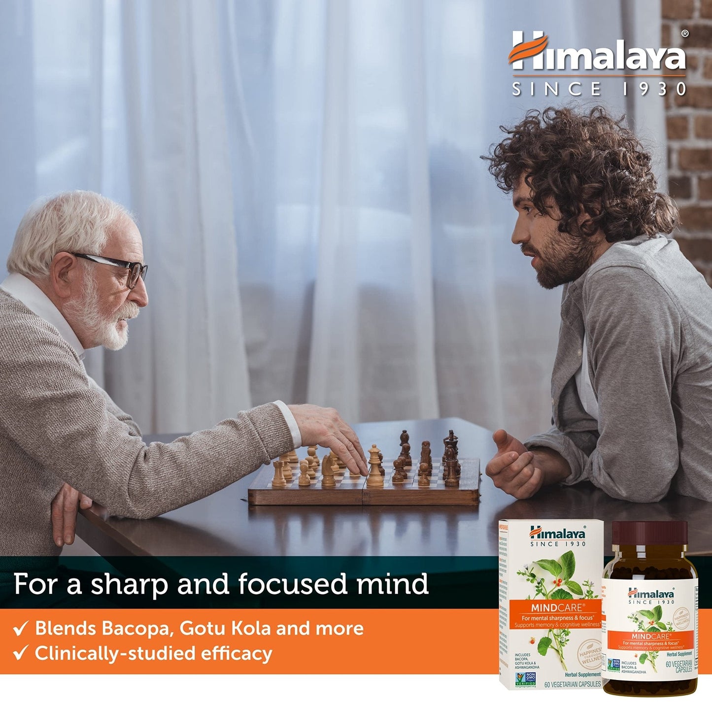 Himalaya MindCare, Nootropic Brain Supplement Booster for Mental Sharpness, Focus, Memory, and Cognitive Wellness, 1170 mg, 120 Capsules, 1 Month Supply - Maple Wellness Supplements