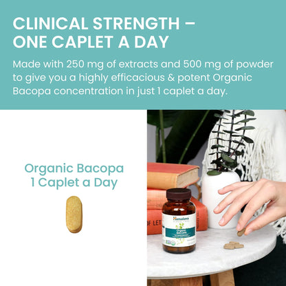 Himalaya Organic Bacopa Monnieri Nootropic Herbal Supplement, Supports Calm, Memory, Cognition, USDA Certified Organic, Non-GMO, 750 mg - Maple Wellness Supplements