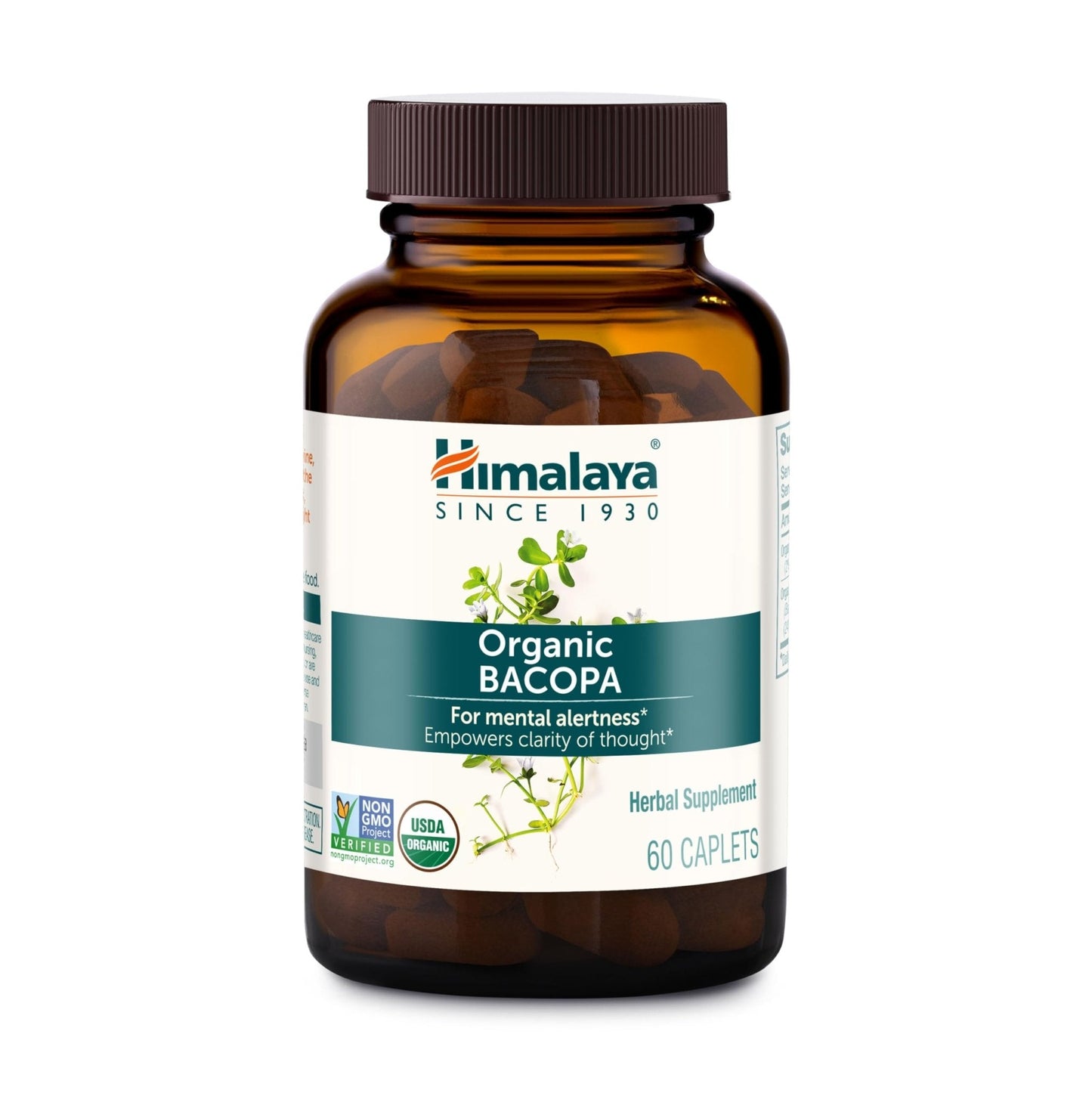Himalaya Organic Bacopa Monnieri Nootropic Herbal Supplement, Supports Calm, Memory, Cognition, USDA Certified Organic, Non-GMO, 750 mg - Maple Wellness Supplements