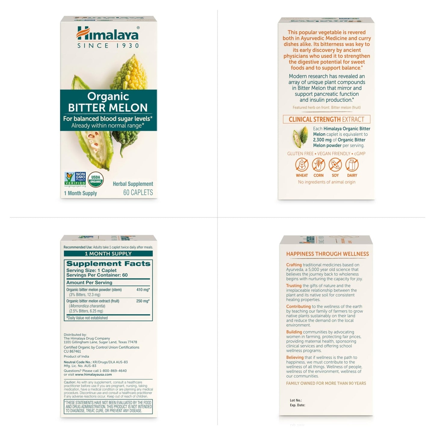 Himalaya Organic Bitter Melon - Herbal Glucose Metabolism Support - USDA Organic, Non-GMO, Vegan, Gluten Free - Maple Wellness Supplements